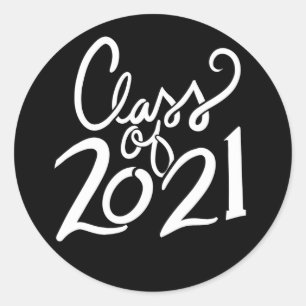 Klass 2021: Högre Studenten Grad Runt Klistermärke