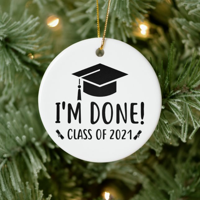 Klass 2021, jag är klar Studenten Julgransprydnad Keramik (Träd)