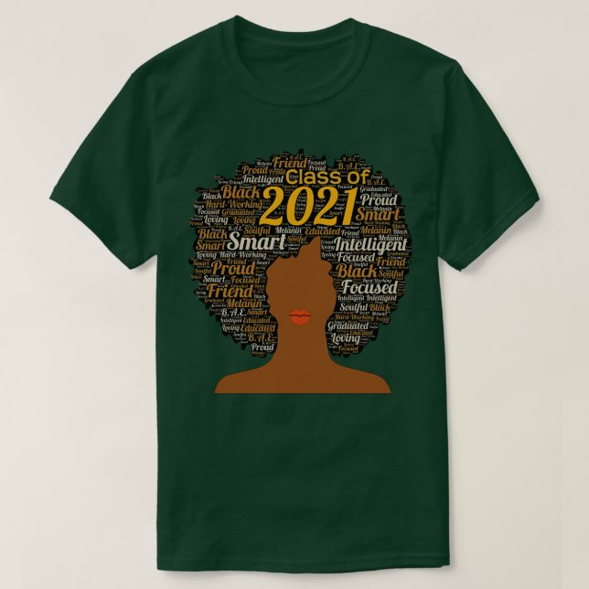 Klass 2021 Ord i Afro Art T Shirt (Design framsida)