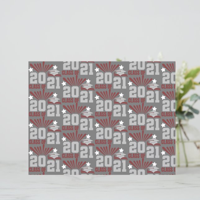 Klass 2021 Papper i Maron Grått Scrapbook (Stående Fram)