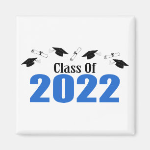 Klass 2022 Caps och diplom (blå) Magnet