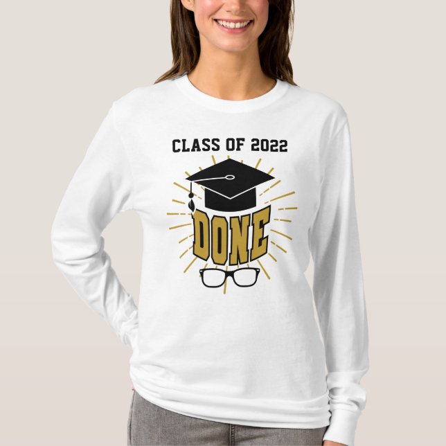 Klass 2022 Färdig Examensfirande Nyhet T Shirt (Framsida)