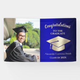 Klass 2022 Grattis Student Blue Guld