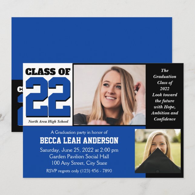 Klass 2022 Hoppinbjudan och förtroendeinbjudan 202 Inbjudningar (Fram/baksida)