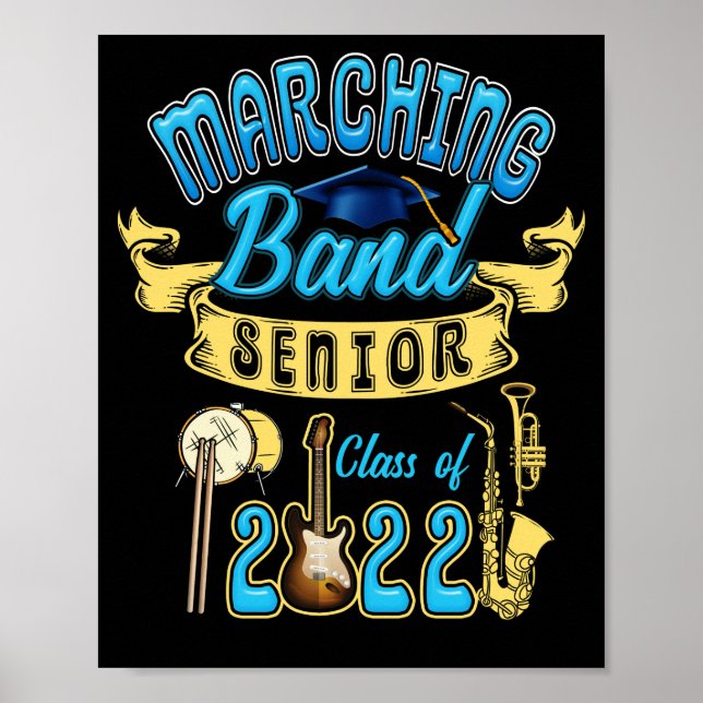 Klass 2022 Marching Band Senior Studenten Poster (Framsidan)