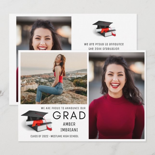 Klass 2022 - Meddelande om tre foto Studenten (Fram/baksida)