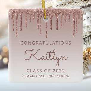 Klass 2022 Ro Guld Glitter Foto Studenten Julgransprydnad Keramik