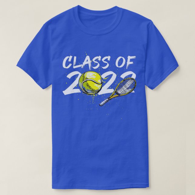 Klass 2022 Studenten Senior Tennis Player T Shirt (Design framsida)