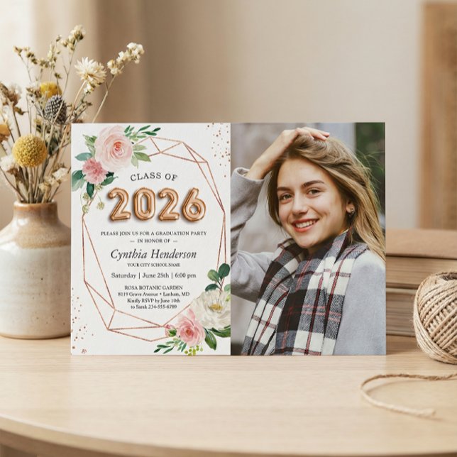 Klass 2023: Ballon Brev Photo Studenten Inbjudningar (Skapare uppladdad)