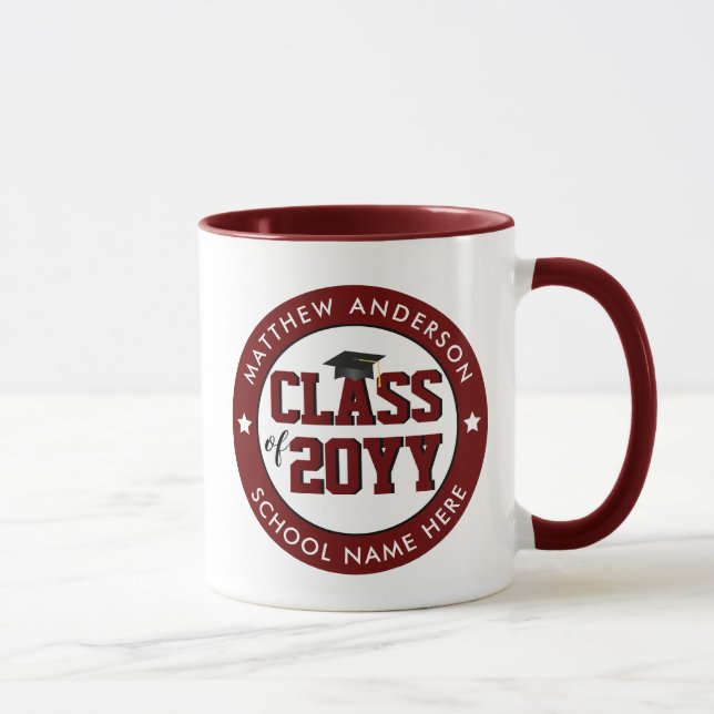 Klass 2023 Burgundy Red Student Studenten Mugg (Höger)