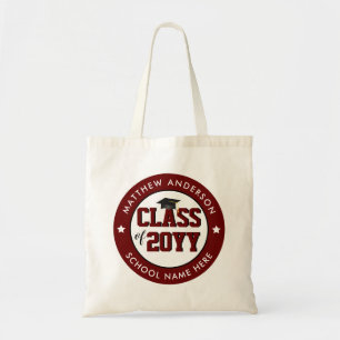 Klass 2023 Burgundy Red Student Studenten Tygkasse