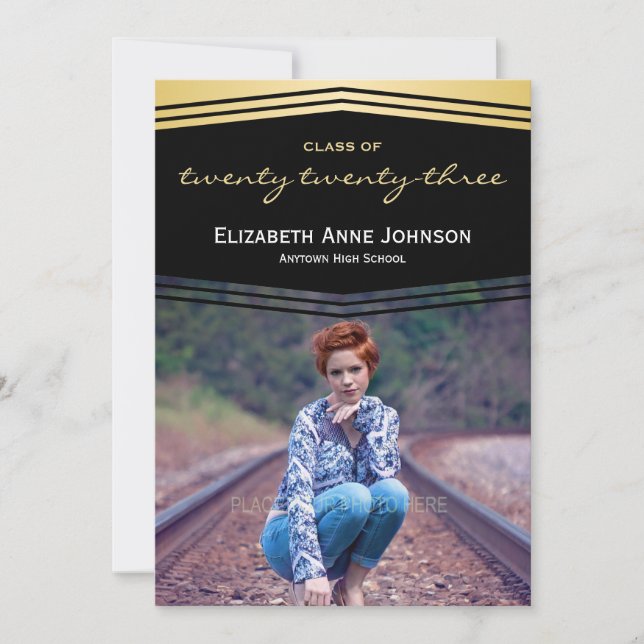 Klass 2023: Deco Photo Studenten Inbjudningar (Framsida)