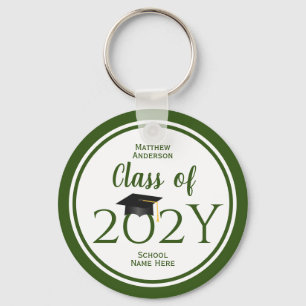 Klass 2023 Elegant Forest Grönt Studenten Nyckelring