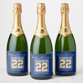 Klass 2023 Elegant Royal Blue & Guld Studenten