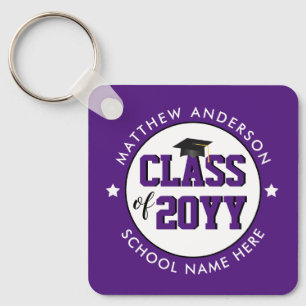 Klass 2023 Elegant Royal Lila Studenten Nyckelring