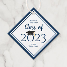 Klass 2023 Enkel Elegant Marinblå Examen Gåvor Etiketter