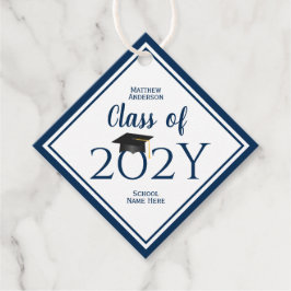 Klass 2023 Enkel Elegant Marinblå Examen Gåvor Etiketter