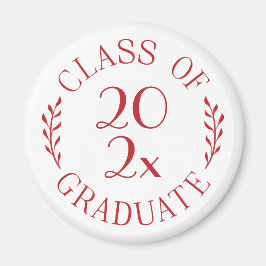 Klass 2023 examen chic röd typografi magnet