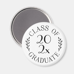 Klass 2023 examen chic svart typografi magnet