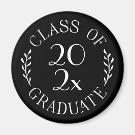 Klass 2023 examen chic typografi svart magnet