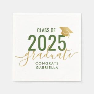 Klass 2023 Grönt Vita Guld-Studentfesten Pappersservett