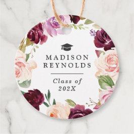 Klass 2023 Student Lila Blommigt Studenten Gåvor Etiketter