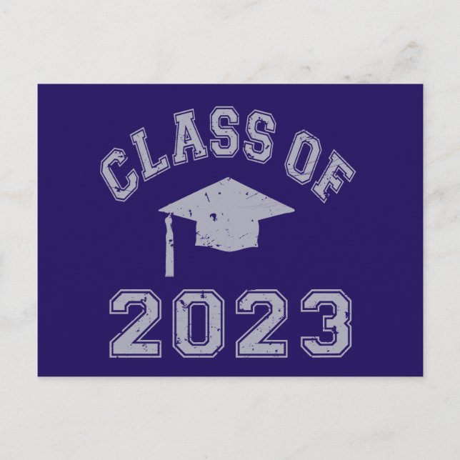 Klass 2023 Studenten - Grått 2 Vykort (Framsida)