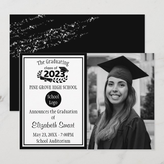 Klass 2023 Studenten Inbjudningar (Fram/baksida)