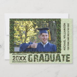 Klass 2023 Studenten Photo Camo Anpassningsbar Par Inbjudningar