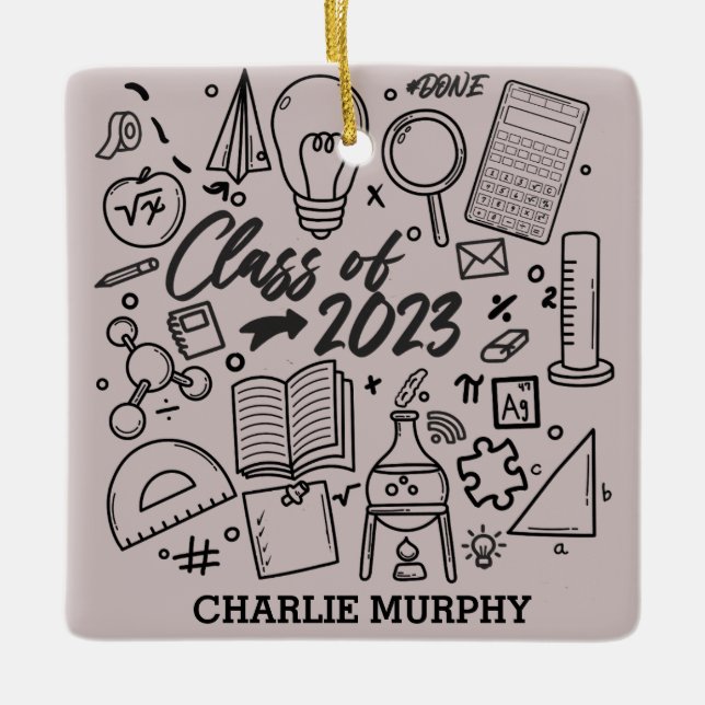 Klass 2023 Studenten Science Math Student Julgransprydnad Keramik (Framsida)