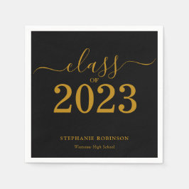 Klass 2023 Svarta Guld Studenten Pappersservett