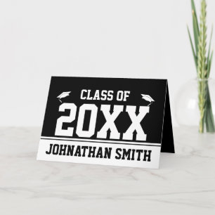 Klass 2023 Svarta och vita Grad Namn Studenten Kort