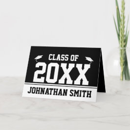 Klass 2023 Svarta och vita Grad Namn Studenten Kort