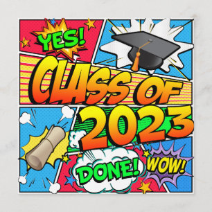 Klass 2023 Tecknad Bok Inbjudningar
