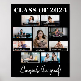 Klass 2024 anpassningsbar 8 fotokollage studenten poster