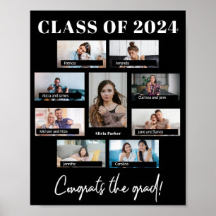 Klass 2024 anpassningsbar 8 fotokollage studenten poster