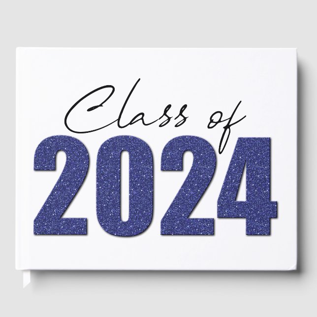 Klass 2024: Blåblå Glitter Gästböcker (Framsida)