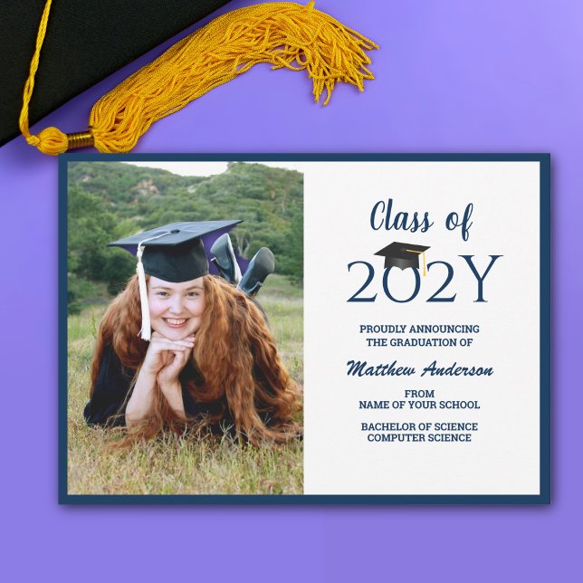 Klass 2024: Blåblå Student-foto-Studenten Meddelande (Skapare uppladdad)