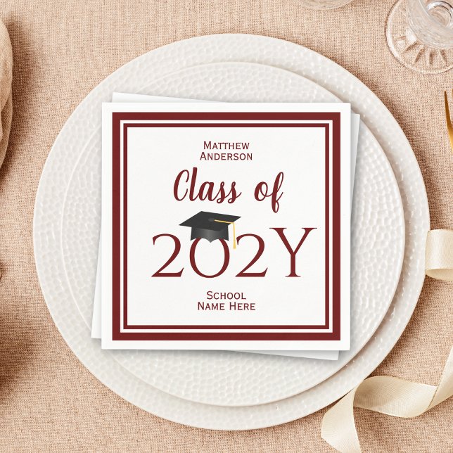 Klass 2024 Burgundy Student Studentfest Pappersservett (Skapare uppladdad)