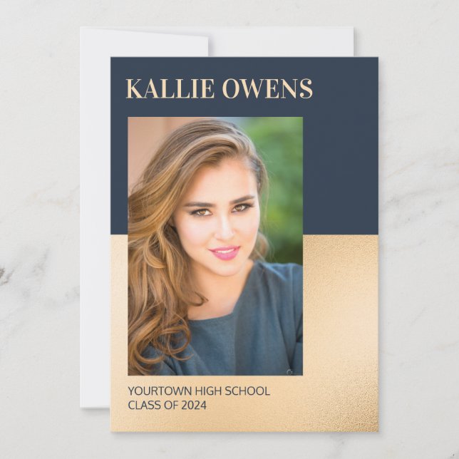 Klass 2024: Fågelblått Guld i Studenten (Framsida)