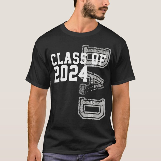 Klass 2024: Klass Grad Proud Pappa på 20 T Shirt (Framsida)
