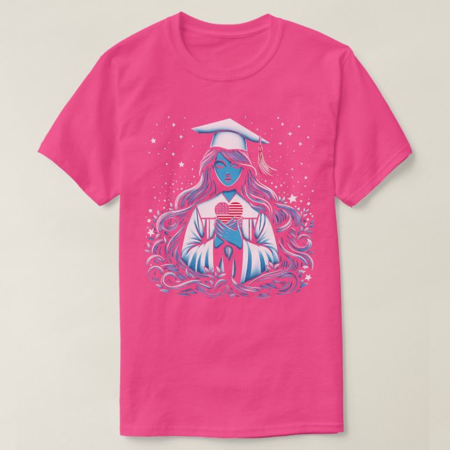 Klass 2024: Senior Studenten 4:e i July Funny T Shirt (Design framsida)