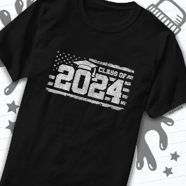 Klass 2024 Studenten American Flagga Senior 2024 T Shirt