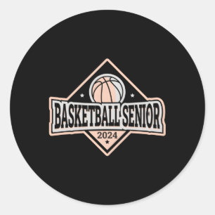 Klass 2024 Studenten Basketball Senior 2024 Runt Klistermärke