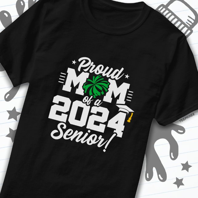 Klass 2024 Studenten Cheer Mamma Senior 2024 T Shirt (Skapare uppladdad)