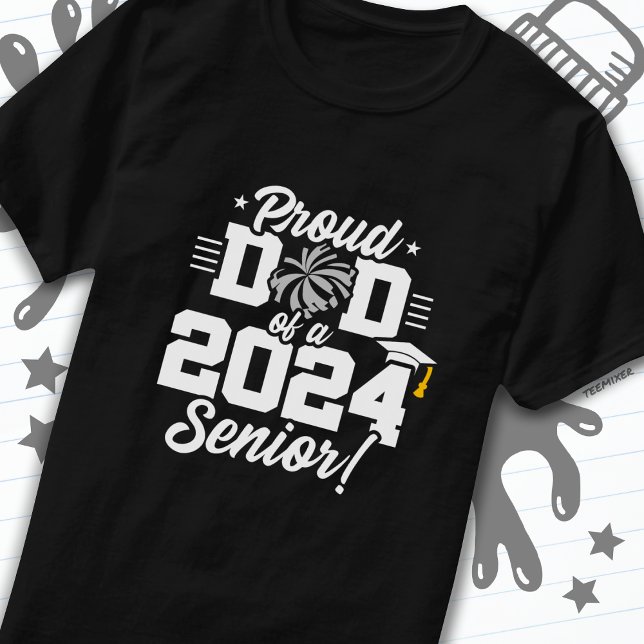 Klass 2024 Studenten Cheer Pappa Senior 2024 T Shirt (Skapare uppladdad)
