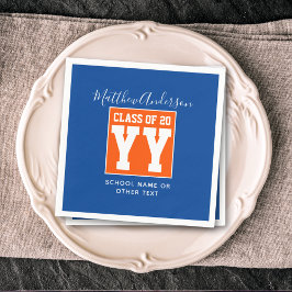 Klass 2024 Studentfest för blått och Orange Pappersservett