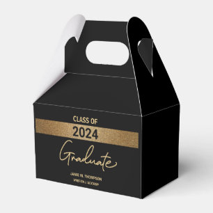 Klass 2024 Svarta Guld Namn Studenten Presentaskar