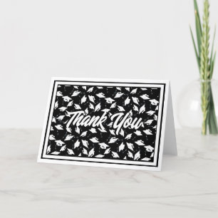 Klass 2024 Svartvit Studentfest Tack Kort