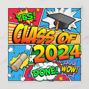 Klass 2024 Tecknad Bok Inbjudningar